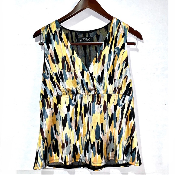 Alfani Tops - Alfani abstract print satiny sleeveless blouse